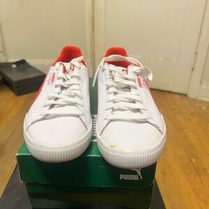 Puma White and Red Athletic Shoes